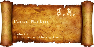 Barsi Martin névjegykártya